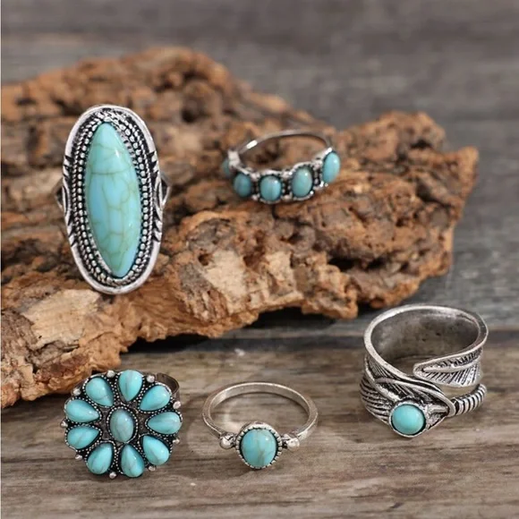Bohemian Turquoise Ring Collection - Picture 1 of 13